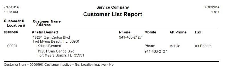 Customer List Report Desco Help