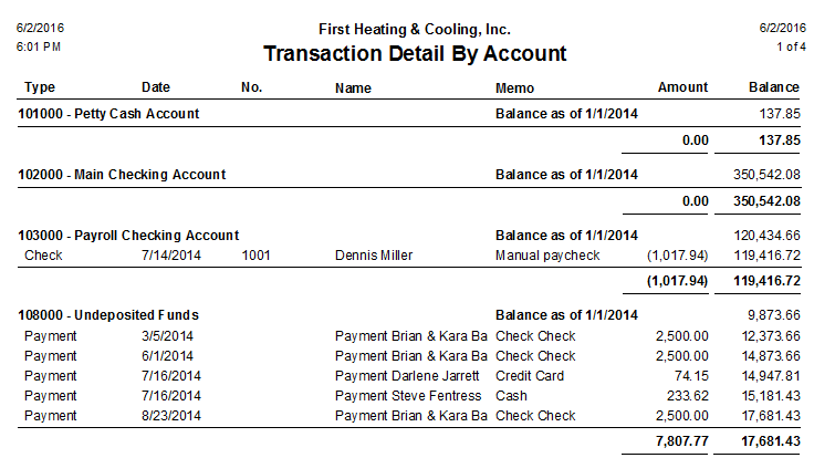 Transaction Detail By Account Report DESCO Help